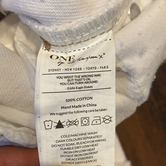 one x one teaspoon cropped white distressed jeans size 25 NWT - Picture 7 of 12